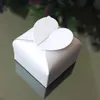 100 sztuk Serca Kwadratowe Box Wedding Favor Prezent Wrap Biżuteria Pudełka Biały / Różowy / Fioletowy / Kości Słoniowej