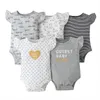 Baby Romper 5 pièces / lot bébé combinaison coton boygirls vêtements à manches courtes été rayé nouveau-né Ropa Bebe vêtements 0-24M 362 Y2