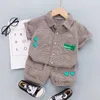 Sommar 1 år nyfödd baby pojke outfit uppsättning gentleman tröjor shorts kostym för toddler pojke baby kläder spädbarn babyer ytterkläder sätter g1023