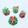 4PCS Year Series Metal Drops Belt Mixed Tree 41-46MM Jewelry Gift Christmas Decoration Brooch