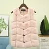 Lagabogy Baby Girls Fur Jacketsコートファッション子供の人工毛皮ベスト2018冬のFaux Rabbit Fur GirlsアウターウェアTZ302 H0909