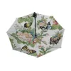 Full Automatic Butterfly Paraply Tre Folding Flower Kids Parasol Rain Gear Guarga Chuva Paragua 210626