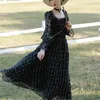 Yosimi Black Długą sukienkę Kobiety Lato Maxi Mesh Damska Party Sukienki Plaid Koszulka Długość Koronki Vestidos de Fiesta 210603