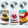 4PC / SET 6 * 6 * 5/8 * 8 * 5cm Cirkulär Rostfritt Stål Mousse Dessert Ring Cake Cookie Biscuit Bakning Formar Pastry Tools 210721