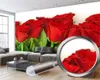 Red Roses Flower 3d Wallpaper 3d Wall Paper for Bedroom Romantic Flower Decorative Silk 3d Mural Wallpaper