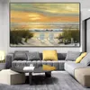 Peintures Sunset Sandy Beach Affiches et impressions Mer Paysage Toile Peinture Mur Art Photos pour salon Décor côtier No F5117636