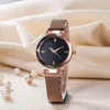 Brand Women Lady Girl Colorful color Metal steel band Magnetic buckle style quartz wrist watch Di01