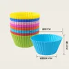 NOUVEAU7cm Silicone Muffin Cupcake Moules Gâteau Coupe Forme ronde Bakeware Maker Moule de cuisson Plateau coloré Cuisson Coupe Liner Moules 9 couleurs RRA8038