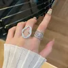 Överdrift finger ring diamant cz 925 sterling silver party bröllop band ringar för kvinnor lova födelsedag smycken gåva