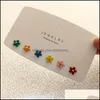 Stud Jewelrystud Mix Style Coréen Petites Boucles D'oreilles Ensemble Pour Filles Femmes Mini Mignon Colorf Fleur Mode Bijoux Drop Delivery 2021 Nctby