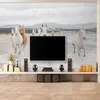 Personnalisé Toute Taille Papier Peint Mural 3D Stéréo Cheval Animal Peinture Murale Salon Chambre Décor À La Maison Papel De Parede 3D Papier Peint