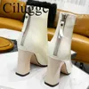 New Sexy Boots Fashion Boots Light Cow Patent Leather Pointed Toe Stiletto High Heels Luxury Brand Design Women's Ankle Boots Y1209