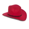 Wide Brim Western Cowboy Cowgirl Hat Men Women Wool Felt Fedora Hats Leather Belt Band Panama Cap6351680