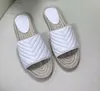 women leather Espadrille Sandal Slides luxury Designer Sandals high quality real leather cord platform slippers outdoor beach slides with box