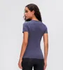 AFK-LU35 Damen Yoga shirts Kurzarm Atmungsaktive Festkörper-Gym Sport Outwork-Tragen mit Logo Hohe Qualität