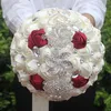 Wedding Flowers Satin Wstążka Bukiety Bridal Diament Sztuczne Akcesoria Kwiatowe Słodkie 15 Quinceanera W228-4H