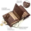 Wallets Genuine Cow Leather Wallet Men Coffee Vallets PORTFOLIO Male Cudan Portomonee Coin Purse Pocket Money Bag Name Free Engraving