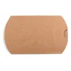 50pcs Kraft Paper Pillow Boxes Söt present Wrap Mini Kartonglåda För Födelsedag Bröllop Gåvor Favor Packing Party Decor