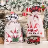 Christmas Santa Sack Gift Bags with Drawstring Gnome Buffalo Plaid Holiday Party Favors Xmas Decorations XBJK2111