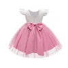 Girl039s robes bébé fille robe dentelle fleur 1er anniversaire perles né robe de baptême infantile fête princesse rose robes4739556