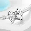 Autentisk 925 Sterling Silver Hollow Charmig Rund Form Fina Pärlor Passar Original Kvinnor Charm Armband Smycken Making Q0531