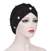 Beanie/Skull Caps Donna Perline musulmane Cancro Berretto Cappello Cofano Turbante Foulard Avvolgere Perdita di capelli Elastico Skullies Berretti Copricapo arabo Moda Delm2