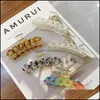 Morsetti Gioielli per capelli Catene arcobaleno coreano Dolce colore caramella Ventagli quadrati Modello Artigli Donne Ragazze Scrunchies geometrici Clip per testa di lavaggio Drop De