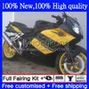 Kit de carénages pour BMW K 1200S K1200 S K 1200 S K1200S 05 06 07 08 09 10 Carrosserie 4No.43 K1200-S 05-10 K-1200S BLK Jaune chaud 2005 2006 2007 2008 2009 2010 Corps complet + couvercle de réservoir