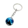 Brand new Howling wolf key chain moon time gem keychain Pendant DMKR148 mix order Key Rings