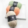 1 pc 50g / set 4ply leite algodão de tricô de lã de lã needlework tingido lanas para crochet artesanato camisola chapéu bonecos a baixo preço y211129