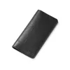 Wax Oil Skin Wallet Hommes Long Vintage Mince Simple Porte-Monnaie Nature Cuir