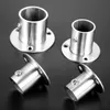 2Pcs Stainless Steel Wardrobe Hanging Rail Rod Pole Socket End Support Bracket Flange Holder for 19 22 25 32mm Dia Tube230d