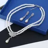 Jewelry Sets Luxury designer Bracelet Korean Version Of Ins Pearl Earrings Necklace Set Female Fashion Bbridal Engagement Accessories Mother