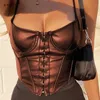 Y2k Bandage Corset Crop Débardeurs Tie Up Bra Femmes Sortant Gothique 90s Esthétique Été Sexy Femme Vêtements 23538P 210712