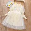 Baby Girls Knitted Dress Infant Toddler Children Warm Pullover Clothes For Winter Spring Sweater Dresses with Pearls 0-10Y Q0716