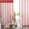 Solid Color Semi Crushed Pink Sheer Curtain for Bedroom Girls Living Room Voile Tulle Curtain Window Treatments Party Drapes 210712