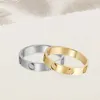 High Polished Top Quality Designer Lover Ring Logo Printed Classic Style Men Rings Gold Silver Rose Colors Stainless Steel Women Jewelry Wholesale