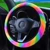 Housses de volant Housse de voiture en peluche Décoration colorée Protecteur super doux Accessoires élastiques