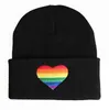 Gay Lbian Ftival Party LGBT Rainbow Hart Geborduurde Gebreide Winter Spring Knit Beanie Hoed Kerstcadeaus
