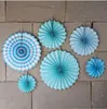 Paper Fan Flower Party Decoration Supplies Hanging Pinwheels Fans DIY Craft Photo Props for Events Wedding Birthday Christmas Decor