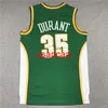 All embroidery No.35 Durant retro green basketball jersey Customize men's women youth add any number name XS-5XL 6XL Vest