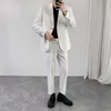 Wiosna Letni Garnitur Mężczyźni Wedding Groom Smokciany Garnitury Dla Mężczyzn Biały 2 Sztuk Zestaw Blazers Spodnie Casual Busniss Social Costume Homme 210527