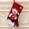 Medium Linen Christmas Ornaments Santa Socks Gift Bags Gifts Bag Hanging for tree 4 styles 2021