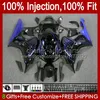 Feedings de Molde de Injeção para Honda CBR 1000 RR CC 1000rr CBR1000RR 06 07 Corpo 59No.66 100% Fit CBR1000 RR 1000CC 2006 2007 Azul Chamas CBR1000-RR 06-07 OEM Bodywork Kit