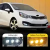 1Set Car Daytime Running Light Fog light Lamp LED DRL With yellow turn signal For KIA RIO 2012 2013 2014 2015