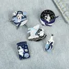 Emaille broches pins walvis astronaut broche revers Badges mode sieraden cadeau voor vrouwelijke kinderen will en sandy