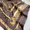 Роскошный бренд классический простые письма дизайн сатин роскошные квадратные шарф на открытом воздухе Silk Turban Beach Wrap Mash