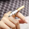 Retro Punk Dragão Cigarro Cigarro Anel para Homens Mulheres Bronze Abertura Ajustável Cigarros Acessórios C0310