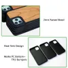 木製竹のインデントエッジCバンパー電話ケースTPUフルボディ保護バックカバーiPhone 15 14 13 Plus X XS XR 11 Pro Max 12 Mini SE2-Blankの強化レンズカットアウト
