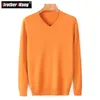 Winter Mäns Casual Tjock Pullover Tröja Mode Business Classic Style V-Neck Sweaters Male Brand Clothing 211221